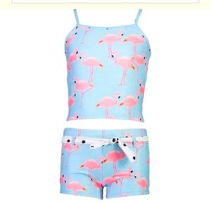 SnapperRock Flamingo Social Tankini girls 14 NWT